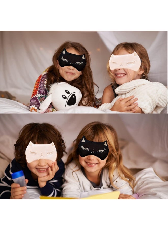 ChicAbode Cute Cat Sleep Mask for Kids, 2 Pack Silk Sleeping Eye Cover Adjustable Mask Night Eyeshade Cover for Girls Boys Women Men Sleep Travel Nap Party Supplies - Image 5